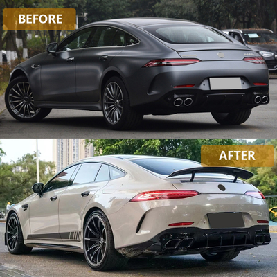 Logotipo personalizado aceito AMG GT C190 W290-GT63 Modificação do tubo de escape do lábio traseiro para Benz