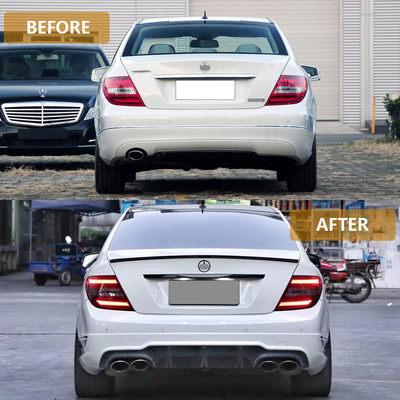 Morden Luxury Rear Bumper Diffuser PP Plástico para Mercedes-Benz Classe C W204 Upgrade