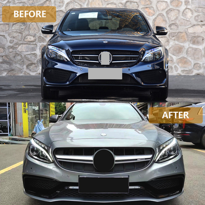 Grelha do pára-choque dianteiro do estilo C63 AMG personalizada para Mercedes Benz Classe C W205 2015-2018