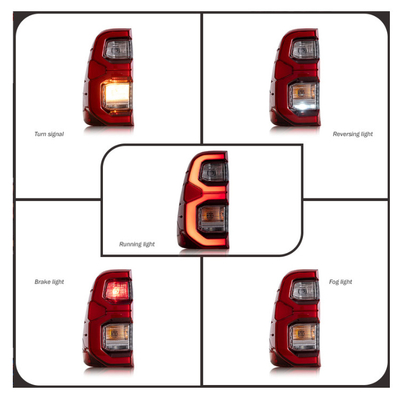 100% testado 2020- Hilux Faróis traseiros Flash LED modificado Farol traseiro para Hilux Rocco