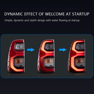 Lâmpadas traseiras Hiace 2020 testadas para Toyota Hilux Rocco DRL Lâmpada de sinal de travagem para travagem